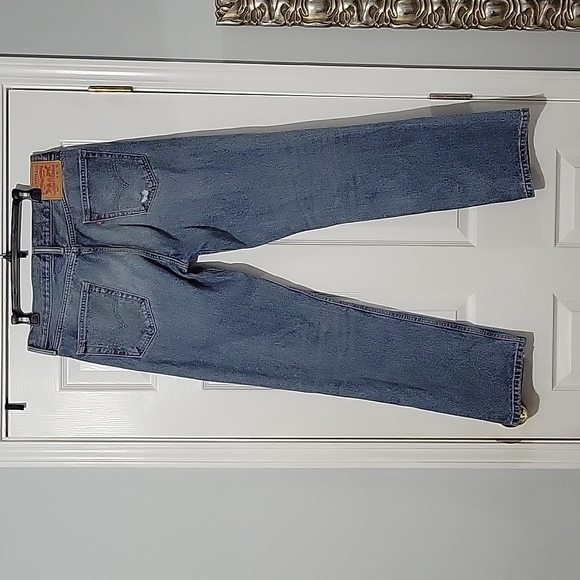 Vintage Men's Levi 514 Jeans | Distressed Blue Stone Washed| Size 34 W 32 L - Picture 3 of 12